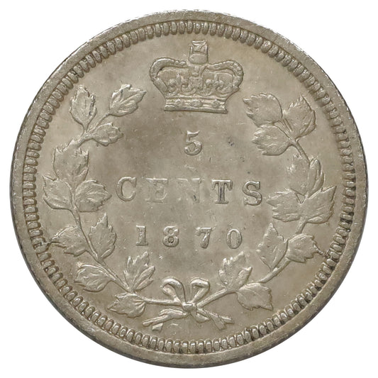 1870 Wide Rim Canada 5-cents VF-EF (VF30) Scratched, marks, or impaired