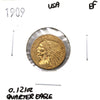 1909 USA $2.50 Gold Quarter Eagle Extra Fine (EF40)