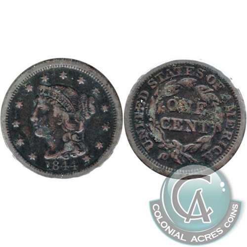 1844 Normal Date USA Cent VG-F (VG-10)