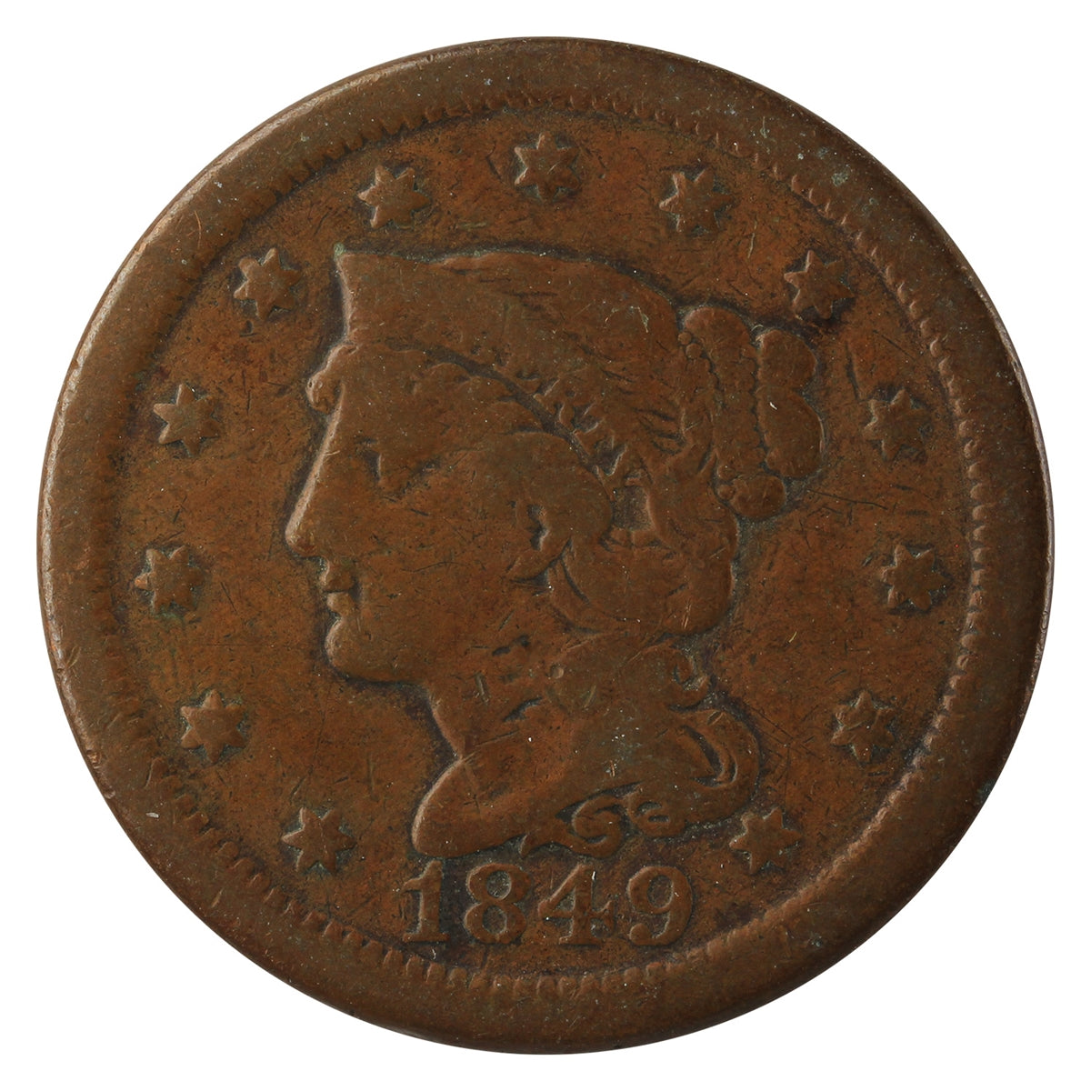 1849 USA Cent VG-F (VG10)