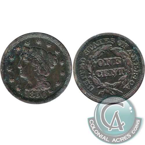 1850 USA Cent F-VF (F-15)