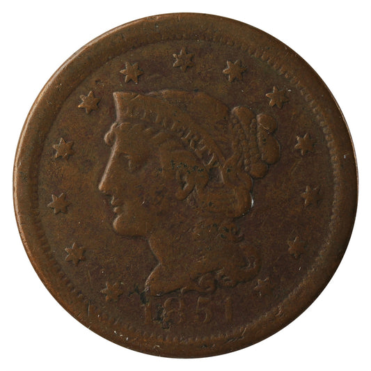 1851 USA Cent Fine (F-12)