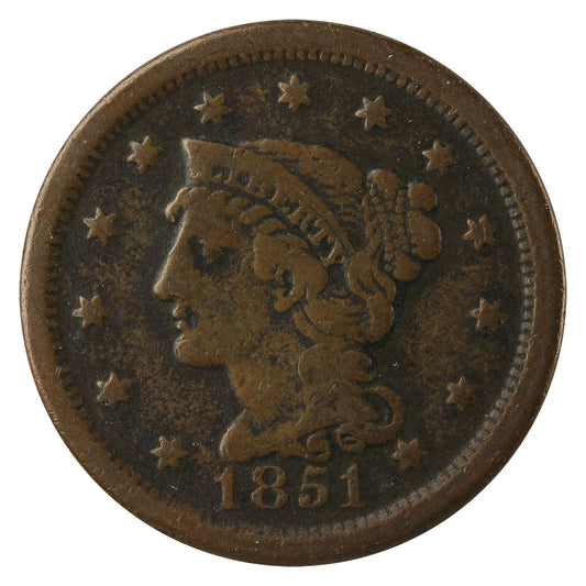 1851 USA Cent F-VF (F-15)