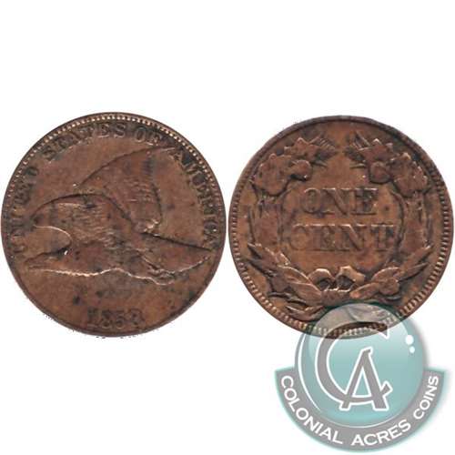 1858 Large Letters USA Cent VG-F (VG-10)