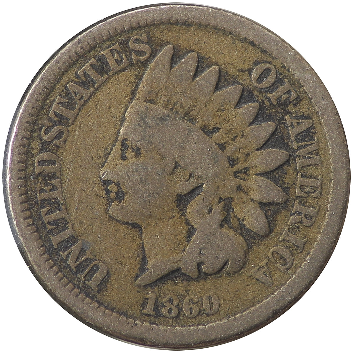 1860 Broad Bust USA Cent G-VG (G6)