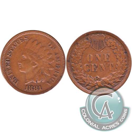 1881 USA Cent Extra Fine (EF40)