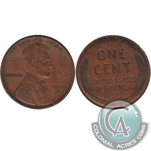 1909 S USA Lincoln Cent VF-EF (VF30) $