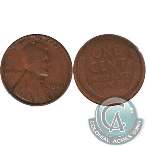 1924 D USA Cent Very Good (VG8)