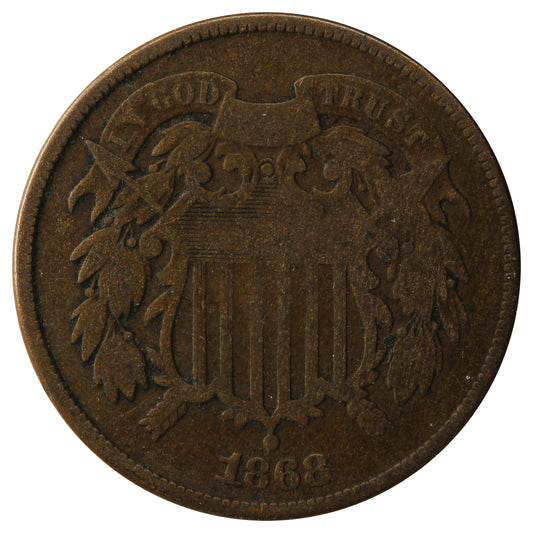 1868 USA 2 Cents Very Good (VG-8)
