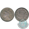 1866 Nickel USA 3 Cents F-VF (F-15)