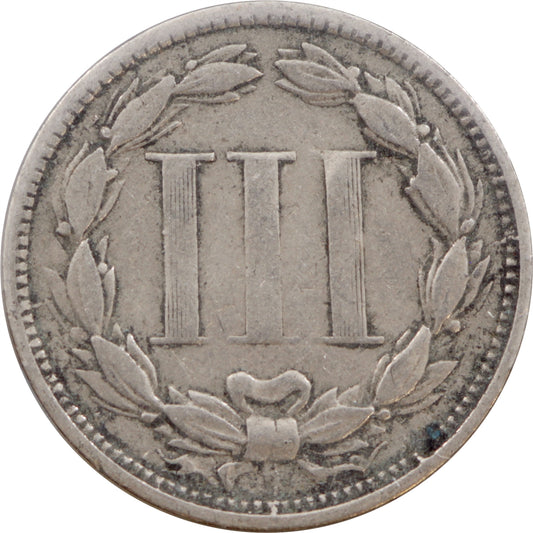 1867 Nickel USA 3 Cents VG-F (VG-10)