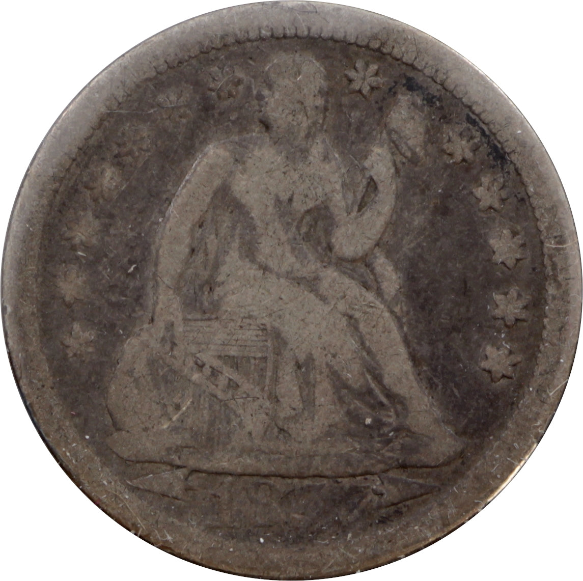 1853 Arrows USA Dime Fine (F-12)