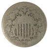 1867 No Rays USA Nickel About Good (AG-3)