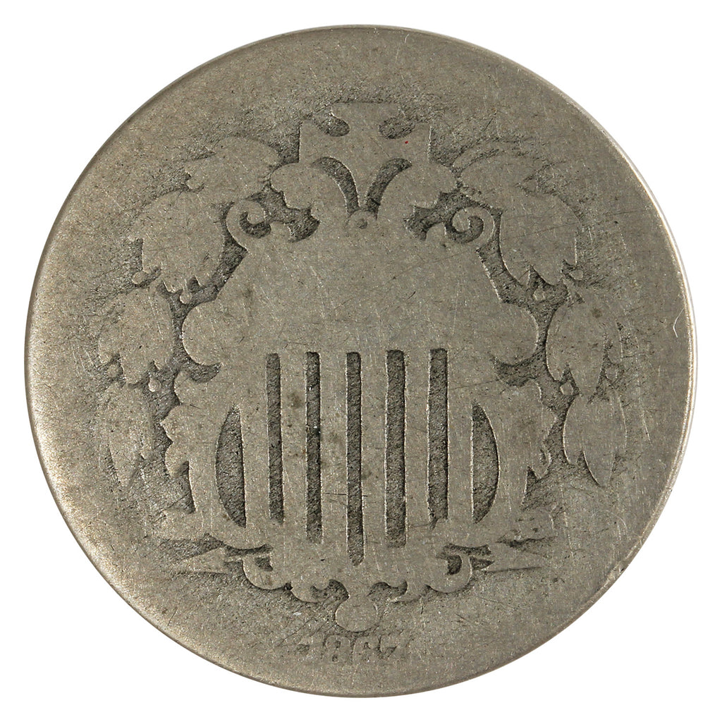 1867 No Rays USA Nickel About Good (AG-3)