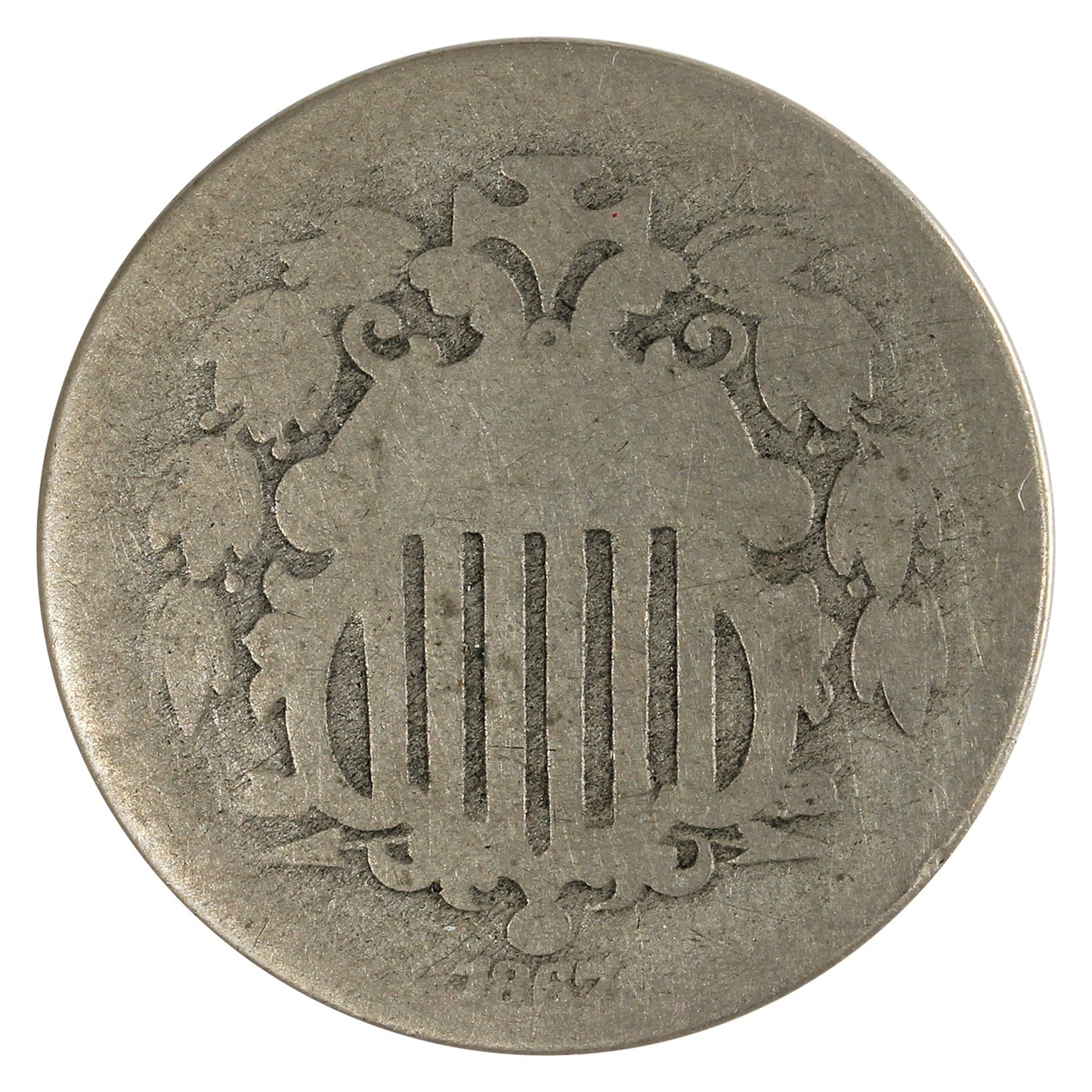 1867 No Rays USA Nickel About Good (AG-3)