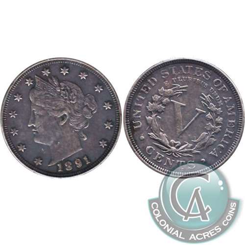 1891 USA Nickel Very Fine (VF20)