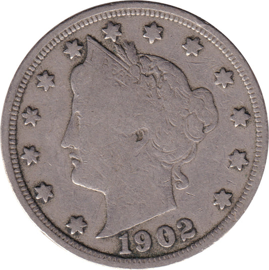 1902 USA Nickel VG-F (VG-10)
