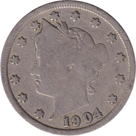 1904 USA Nickel Very Good (VG-8)