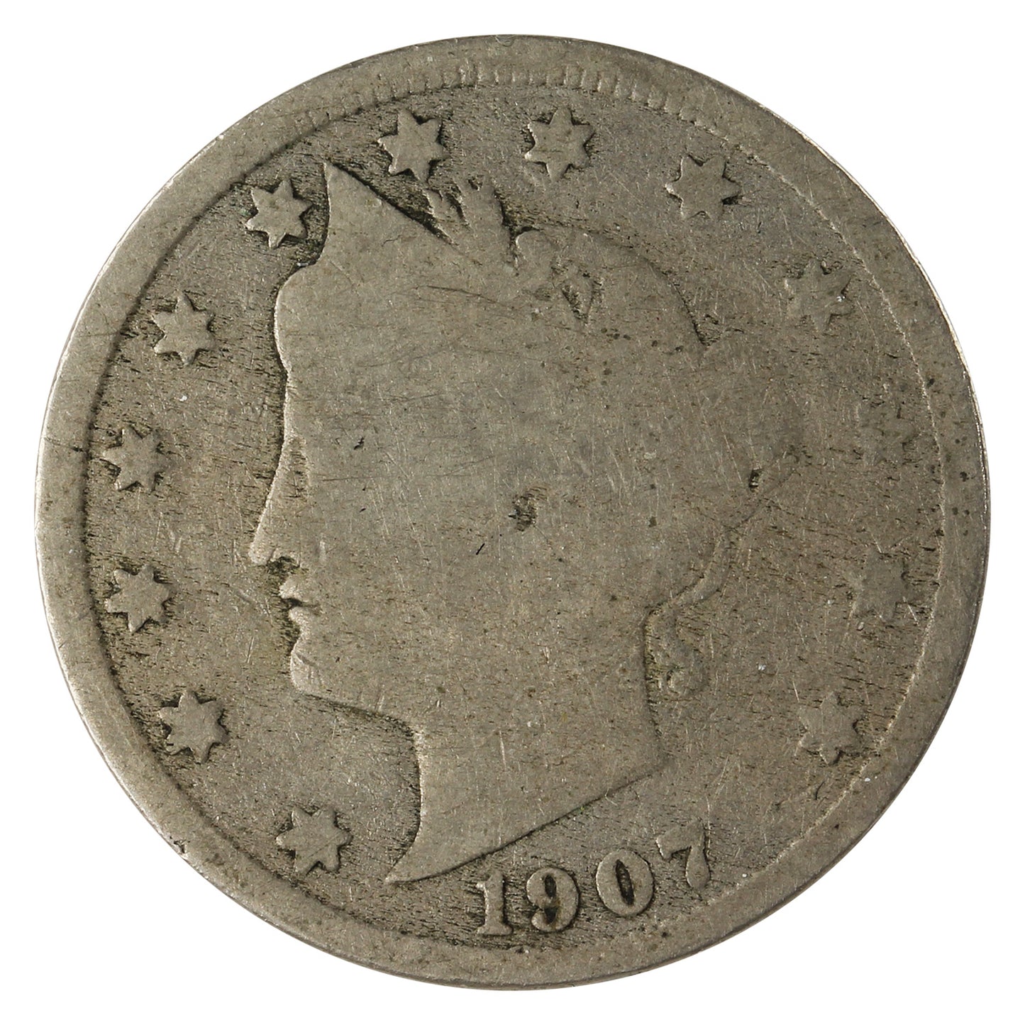 1907 USA Nickel About Good (AG-3)