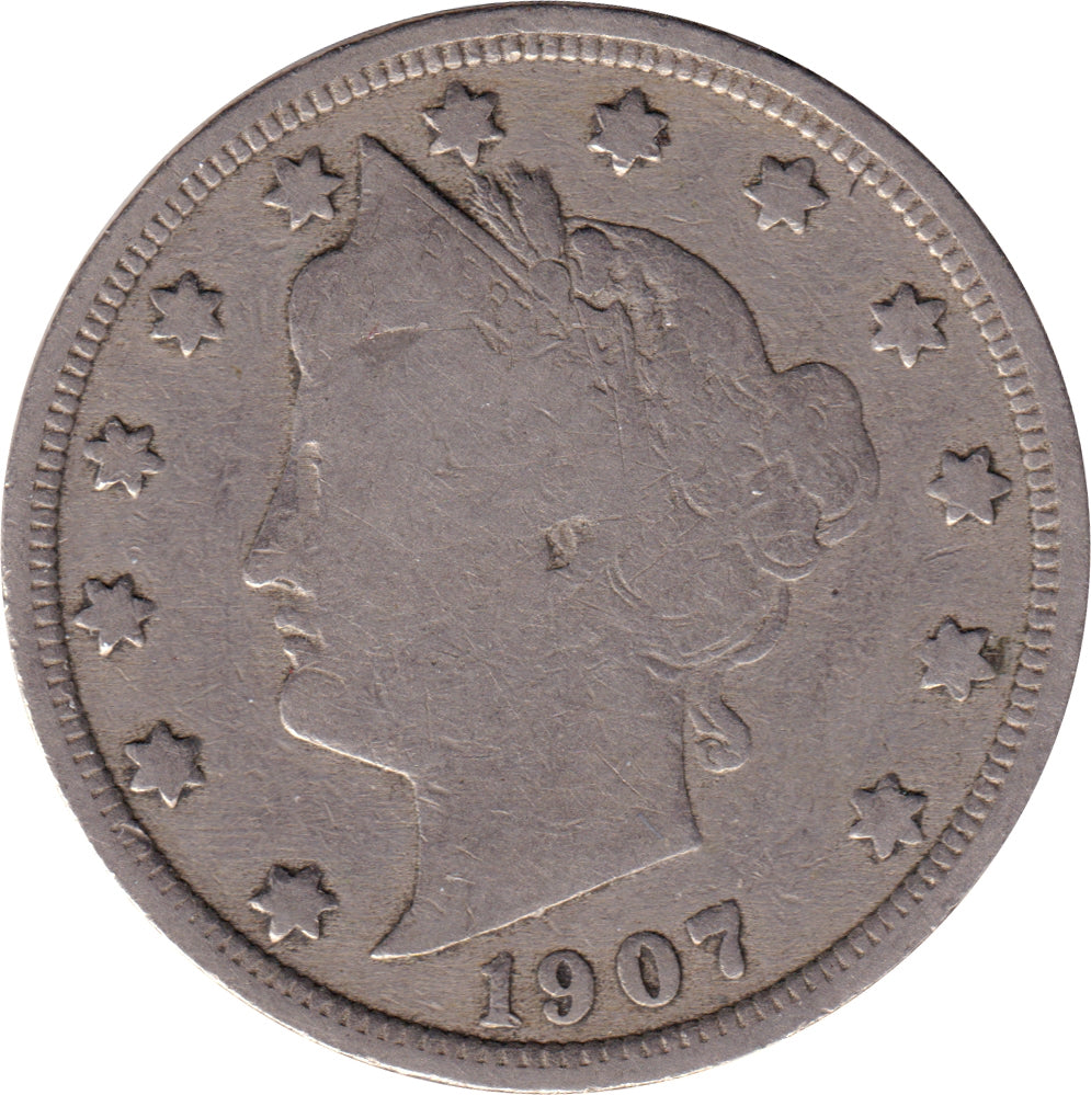 1907 USA Nickel Very Good (VG-8)