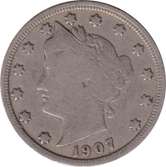 1907 USA Nickel Very Good (VG-8)