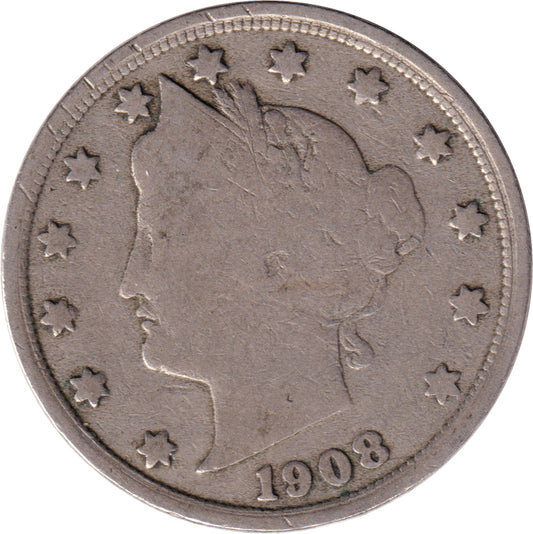 1908 USA Nickel G-VG (G-6)