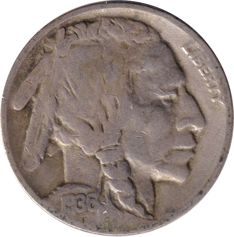 1936 D USA Nickel Fine (F12)