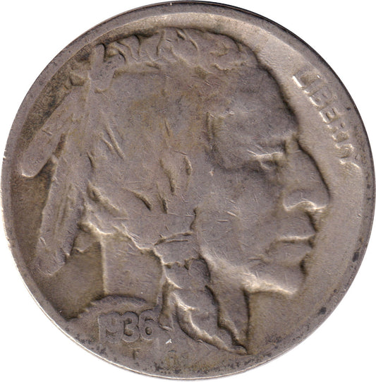 1936 D USA Nickel Fine (F12)
