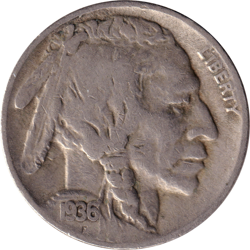 1936 S USA Nickel F-VF (F15)