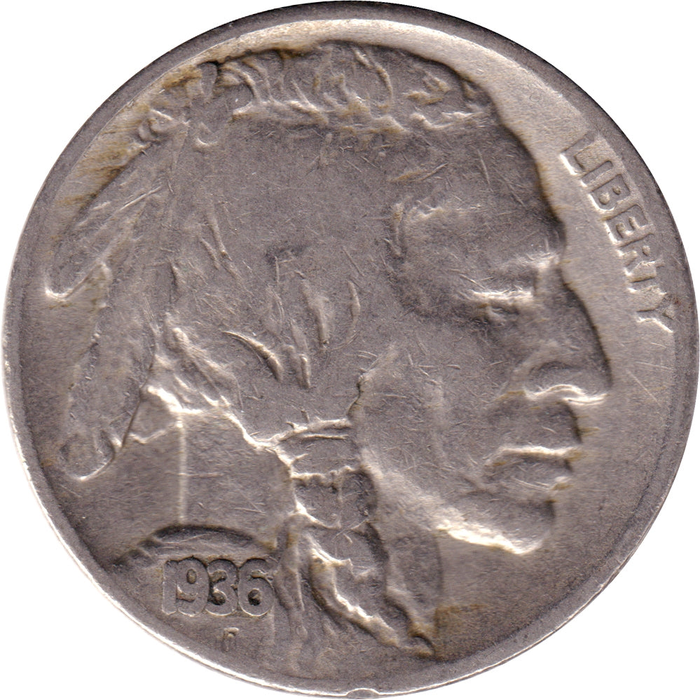 1936 S USA Nickel Very Fine (VF20)