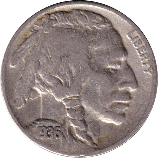 1936 S USA Nickel Very Fine (VF20)