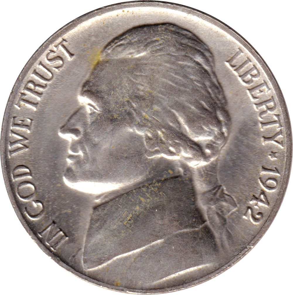 1942 P Silver USA Nickel Choice Brilliant Uncirculated (MS64)