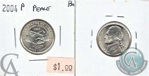 2004 P USA Nickel Peace Brilliant Uncirculated (MS63)