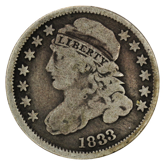 1833 Last 3 High USA Dime VG-F (VG10)