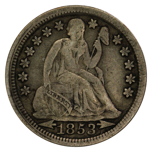 1853 Arrows USA Dime Very Fine (VF20) $