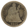 1875 CC Below Bow USA Dime About Good (AG3)