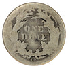 1875 CC Below Bow USA Dime About Good (AG3)