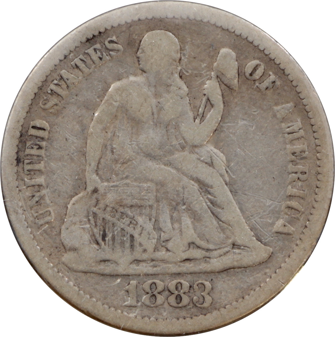 1883 USA Dime VG-F (VG10)