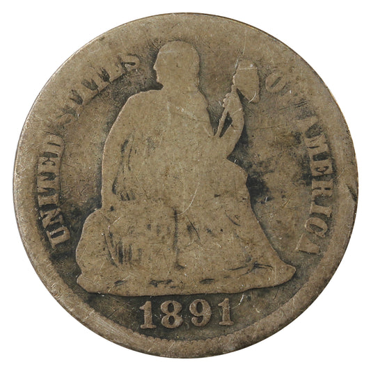 1891 USA Dime About Good (AG-3)