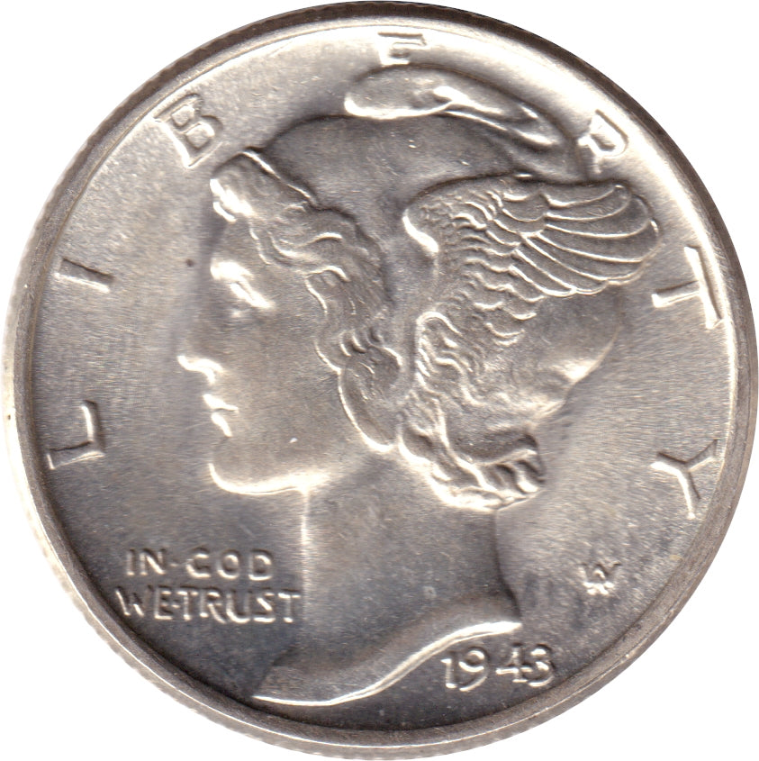 1943 USA Dime Choice Brilliant Uncirculated (MS-64)