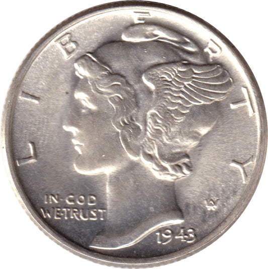 1943 USA Dime Choice Brilliant Uncirculated (MS-64)