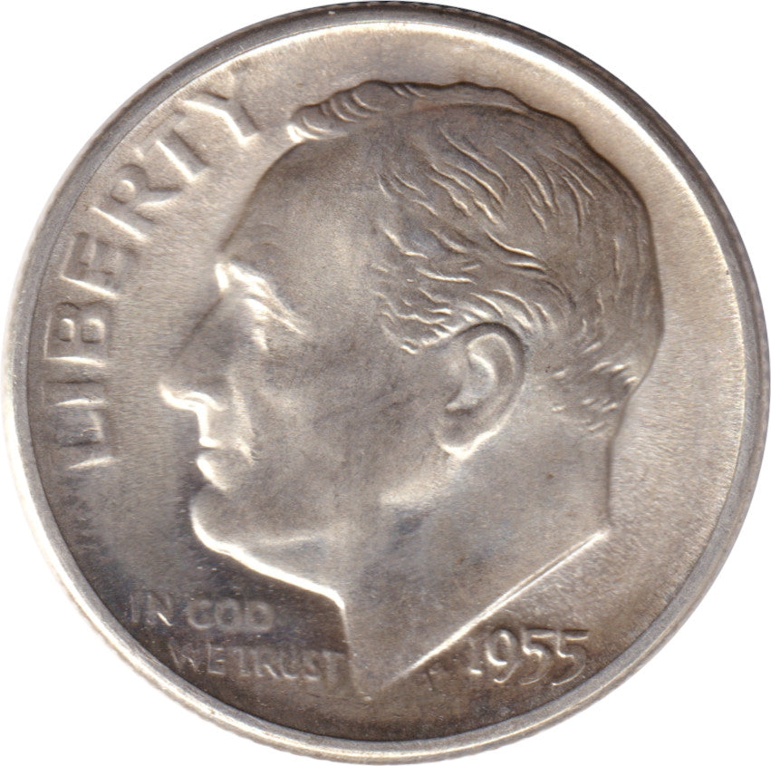 1955 S USA Dime Brilliant Uncirculated (MS63)