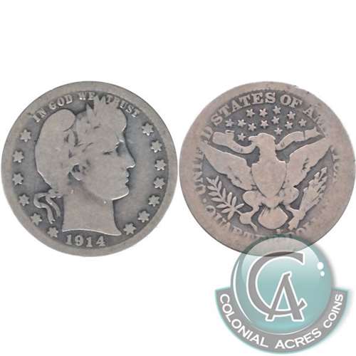 1914 S USA Quarter About Good (AG3) $