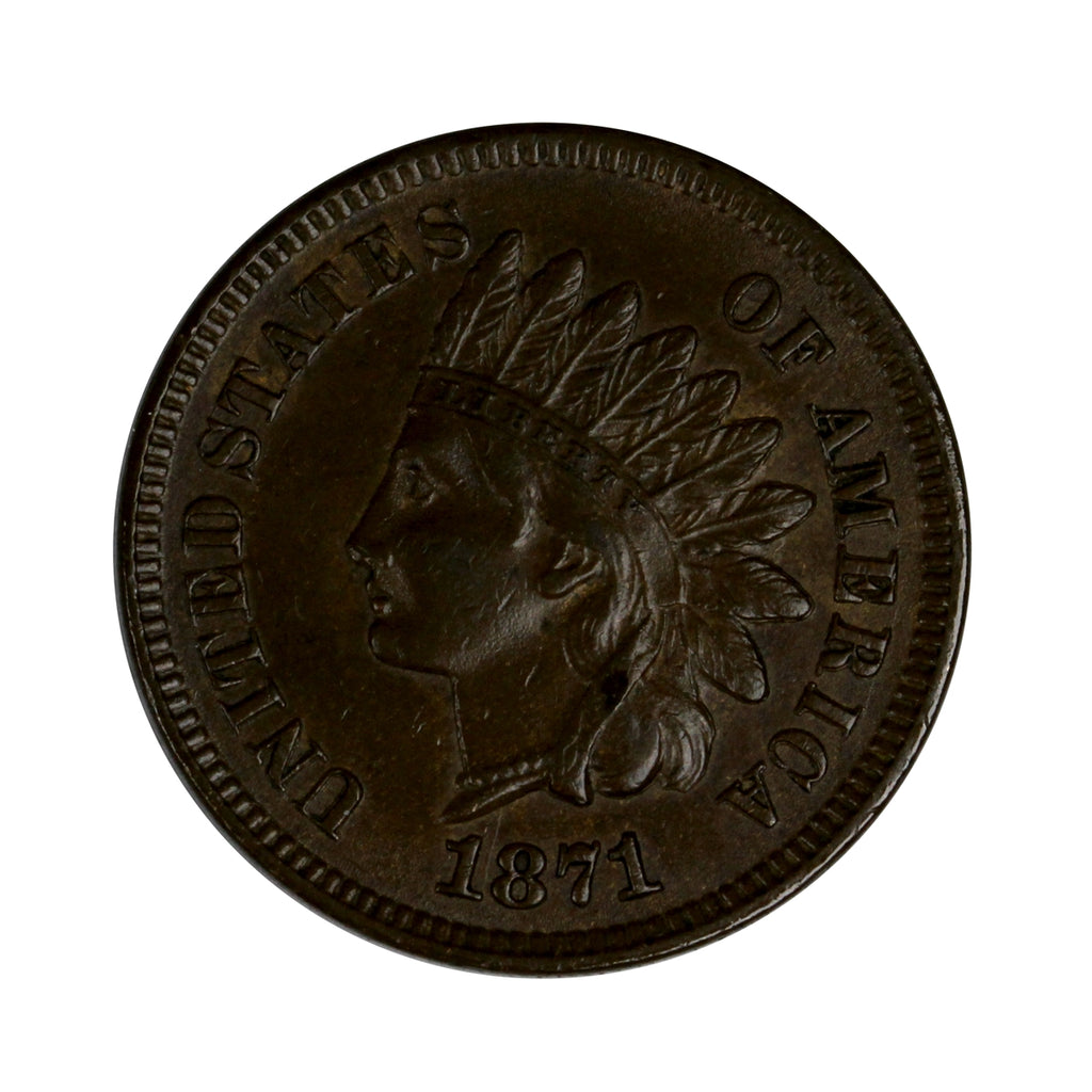1871 USA Cent EF-AU (EF45) $