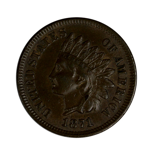 1871 USA Cent EF-AU (EF45) $