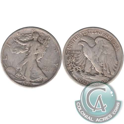 1918 S USA Half Dollar Fine (F12)