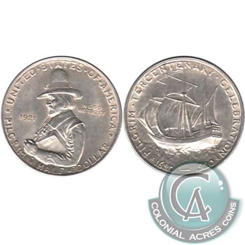 1921 Pilgrim Tercentenary USA Half Dollar Almost Uncirculated (AU50) $