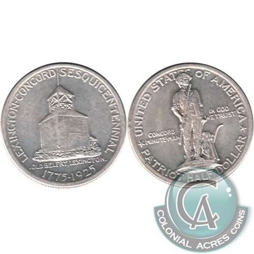 1925 Lexington Concord Sesquicentennial US Half Dollar AU50 $