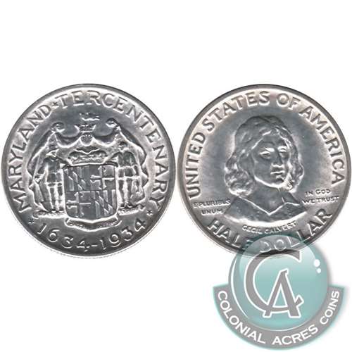 1934 Maryland Tercentenary USA Half Dollar Brilliant UNC. (MS63) $