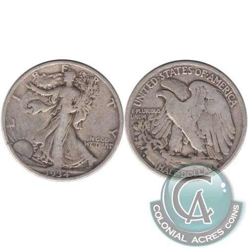 1934 S USA Half Dollar VG-F (VG10)